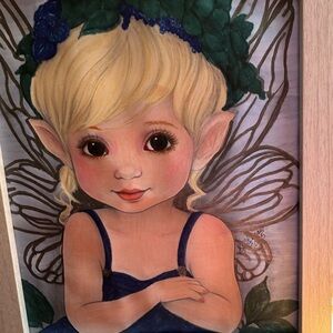 Whimsical Fairy Art with Blue Dress